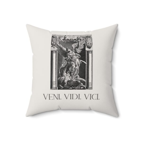 GoodMotiv.com - Veni Vidi Vici  Archangel St. Michael Square Pillow - Image 2